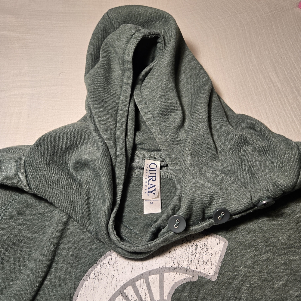 Michigan State Women’s Heathered Green‎ Hoodie Spartans Sweatshirt M EUC - Picture 3 of 6